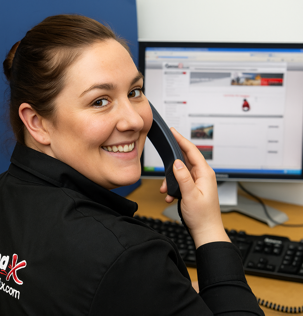 Quad-X contact us lady on phone